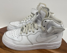 Nike Air Force 1 Mid LE GS Triple Sneakers Shoes Size 5Y White DH2933-111