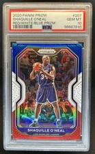 2020-21 Panini Prizm Shaquille O'Neal Red, White and Blue Prizm #207 PSA 10