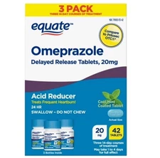 Equate Omeprazole Delayed Release Coated Tablets, Cool Mint, 20 mg, 42 Count, 3