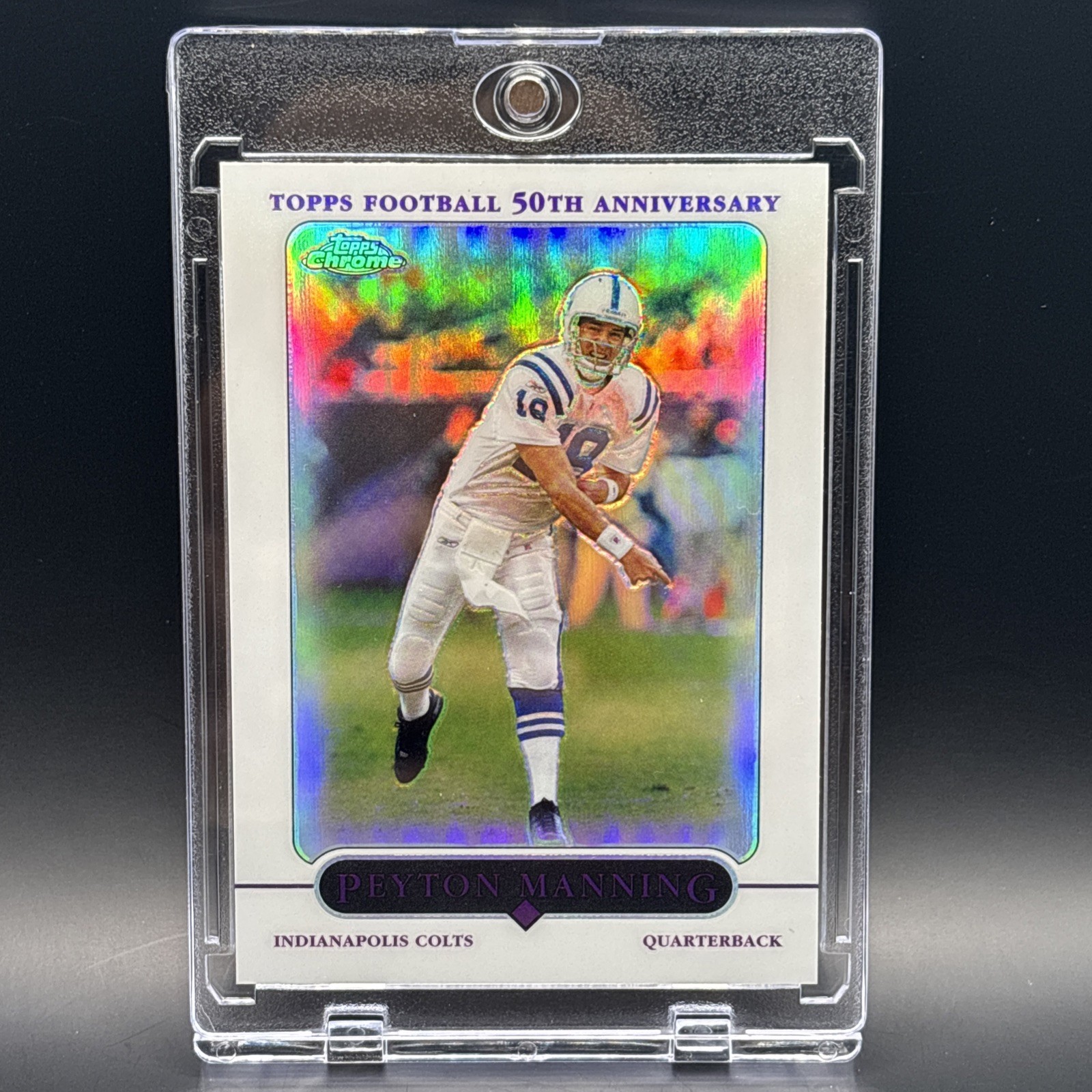 2005 Topps Chrome NFL Football Refractor 136 Peyton Manning Indianapolis Colts