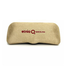 Etnia Barcelona Hard Eyeglass Case for Glasses Beige with Red Interior