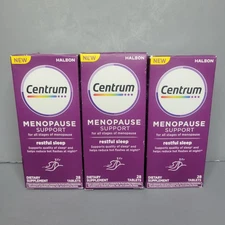 3PK Centrum Menopause Support Restful Sleep ~ 28 Tablets Each ~ EXP 01/26
