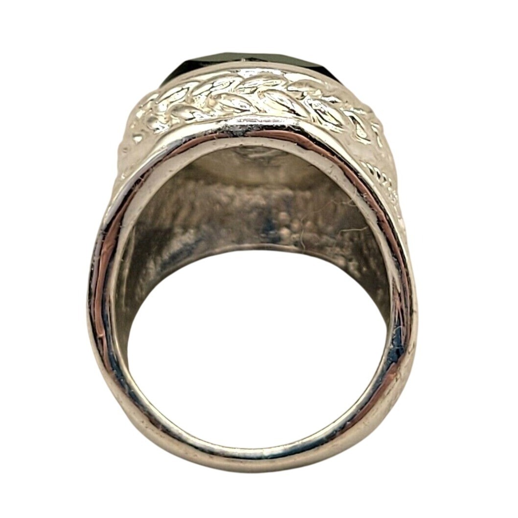 Emerald Green Statement Ring Rhinestone Faceted S… - image 6