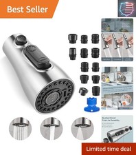 Brushed Nickel Kitchen Sink Faucet Head - 3 Function Spray System