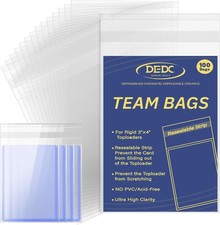 100pcs Team Bags 3x4 Toploader Sleeves Fit 35PT Card Protectors