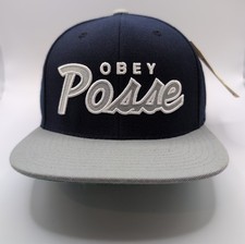 OBEY Posse Snapback Hat Gray OSFA Embroidered...