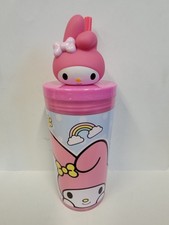 Water Bottle - Hello Kitty Friends My Melody 7" Plastic 12oz Straw Tumbler 3D