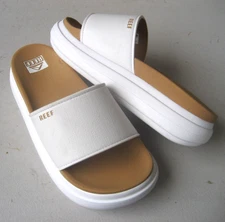 REEF Women's Cushion Bondi Bay White slide sandals Platform Size 8 NEW