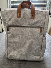 Thirty-One Journey Backpack Textured Grey Top Handles Straps Multi pockets