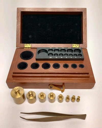 Vintage 1940 Christian Becker Pharmacy Laboratory Weight Jewelry Set