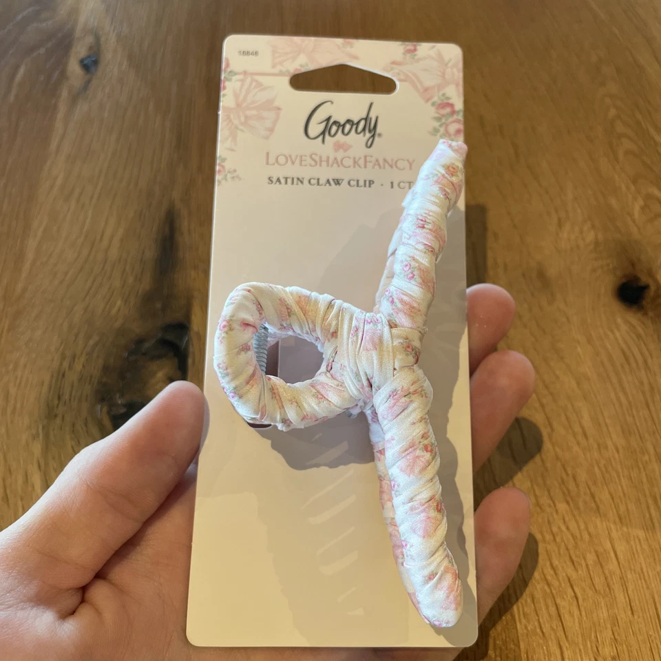 LoveShackFancy X Goody 🎀 Love Shack Elegante Rosa Bellas Tela Envoltura Garra Clip NUEVO Foto 4 de 4