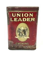Union Leader Smoking Tobacco Tin Vintage Collectable P Lorillard Co Red Small