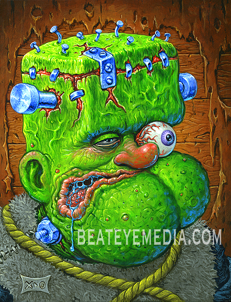 XNO-FRANKENSTEIN PRINT-COMIX,COMICS,KARLOFF,JUXTAPOZ,MAD MAGAZINE,HORROR,MONSTER