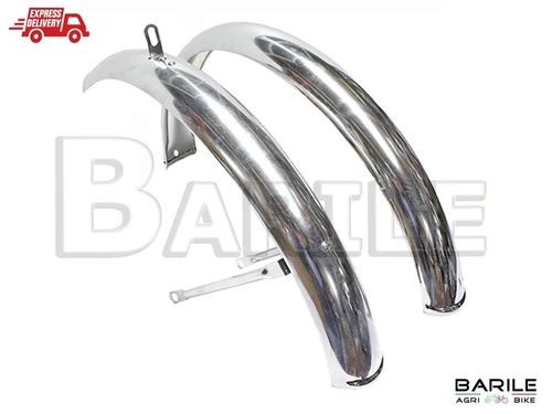 Pair Of Chrome Stainless Steel Fenders For Folding Bike - Graziella 24"