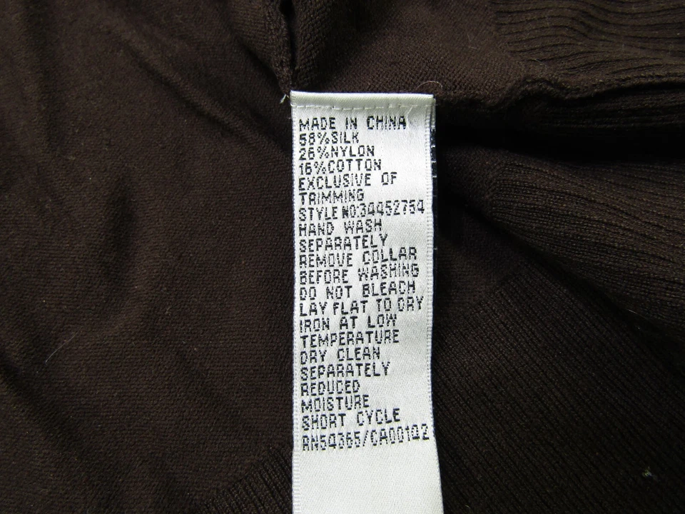 Cárdigan suéter para mujer Nygard 3XL cuello de piel de conejo chocolate ropa de oficina Foto 4 de 4