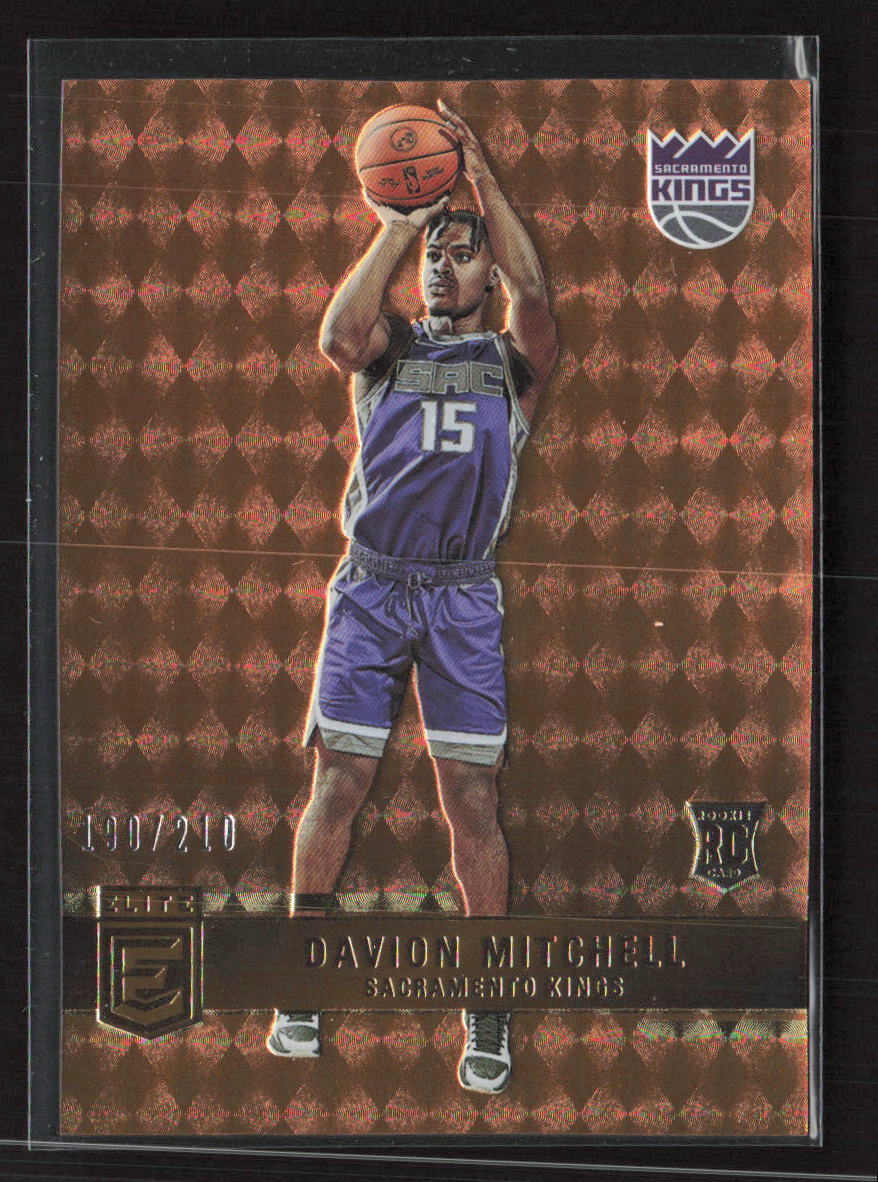 2021-22 Donruss Elite #240 Davion Mitchell Orange #/210 Sacramento Kings (T)