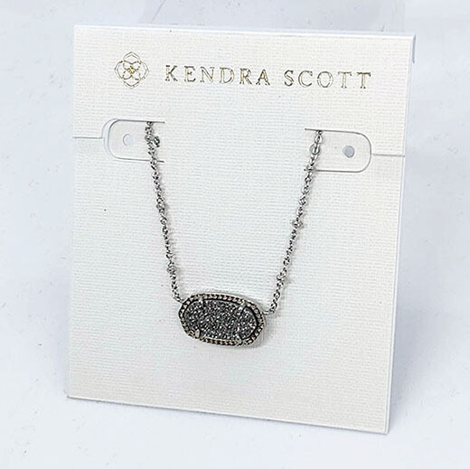 Kendra Scott Elisa Satellite Silver Pendant Necklace In Platinum Drusy