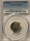 1948 Roosevelt Dime MS65