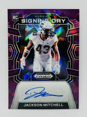 2024 Prizm Draft Picks Jackson Mitchell #SD-JML Purple Ice Auto /99 RC