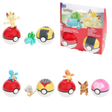 MEGA Pokemon Pokeball 2er-Pack Bauspielzeug-Set Bisasam Glumanda Schiggy