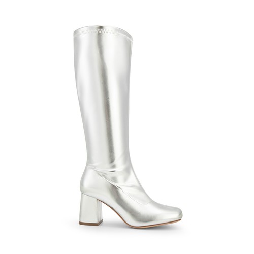 Women Gogo Boots Square Toe Chunky Heel Side Zipper Knee High Boots - Picture 31 of 39