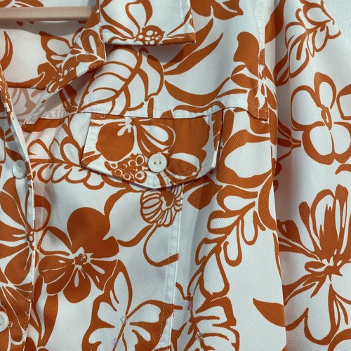 Alfred Dunner Womens Jacket Size 16 Orange White Floral Pockets Sequins Summer - Picture 5 of 9