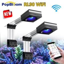 PopBloom 2PCS RL90 Full Spectrum Reef LED Saltwater Reef Aquarium 36in 48in Tank