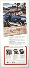 1947 Print Ad Kari-Top Auto Luggage Carrier Bears & Family in Car Springfield,OH