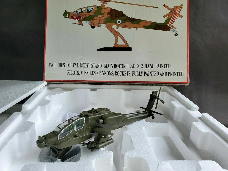 Hubschrauber Apache AH-64 Grün Olivgrün Model Power 1/48 Mint Box - Bild 3 von 4