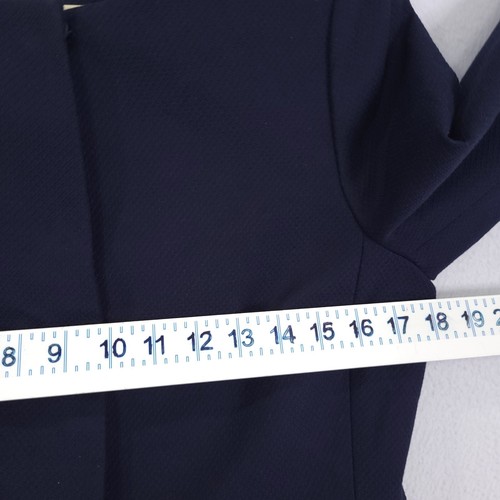 Boden Blazer Jacket Womens 8 Blue Snap Hidden Button Office Career Round Neck - Picture 6 of 11