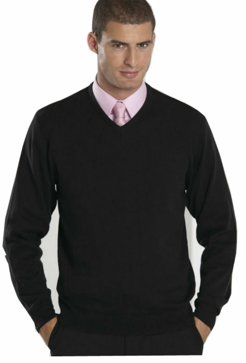 V neck plain jumper long sleeve knitted pullover sweater jersey casual wear  | eBay