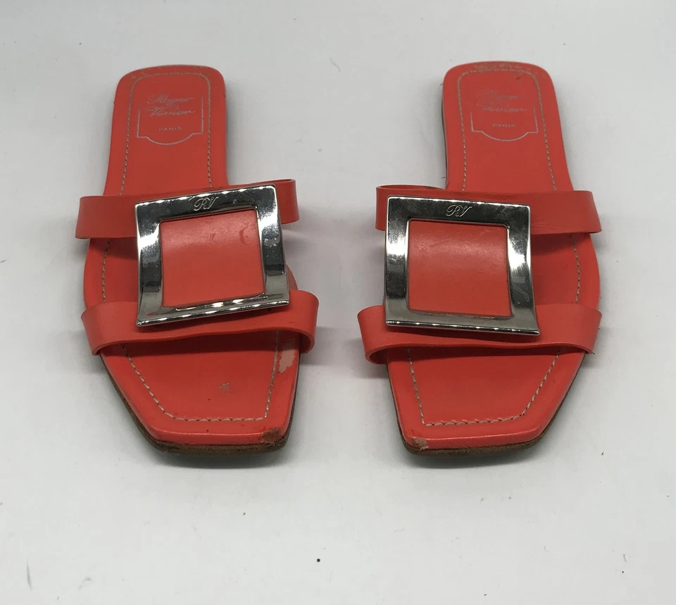 Roger Vivier Bikiviv Sandalia Slide en Coral Naranja Talla 39 Foto 2 de 4