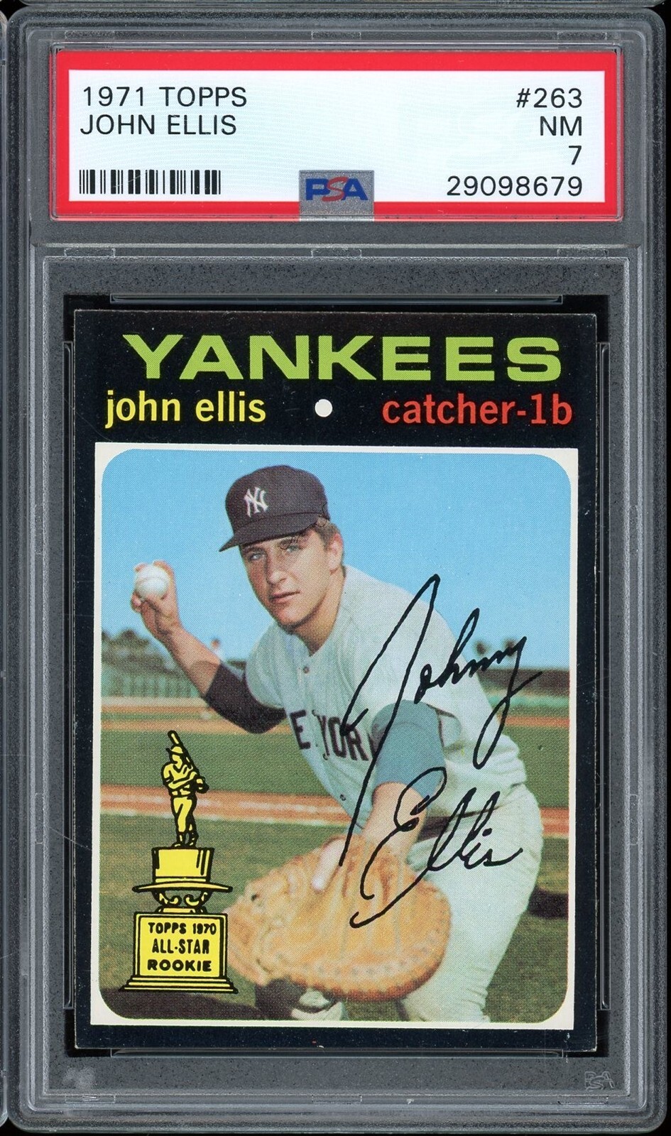 1971 Topps Baseball #263 John Ellis PSA 7