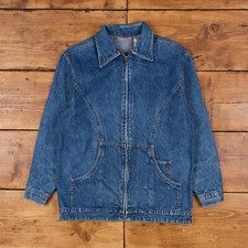 Vintage Bill Blass Jeans Denim Jacket S Oversized 90s Stonewash Workwear Jean