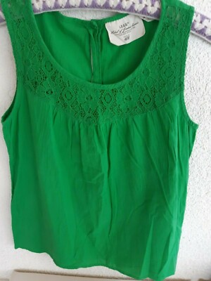 Shirt Achselshirt grün mit Spitze H & M L.O.G.G.Gr. 34 leicht