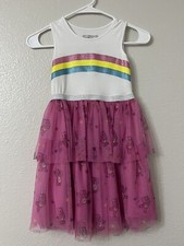 NEW Care Bears Girl's Sleeveless Rainbow Tutu Dress Size Medium 7-8 
