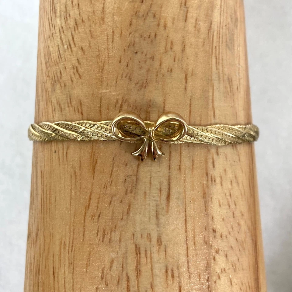 Juego de collar y pulsera de espiga con arco de Italia 925 plata esterlina Vermeil de oro Foto 3 de 4