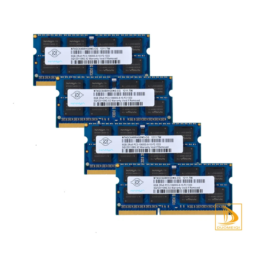 Nanya 4x 8GB 2RX8 PC3-10600S DDR3 1333Mhz 204Pin SODIMM Laptop-Speicher RAM %FF - Bild 2 von 4