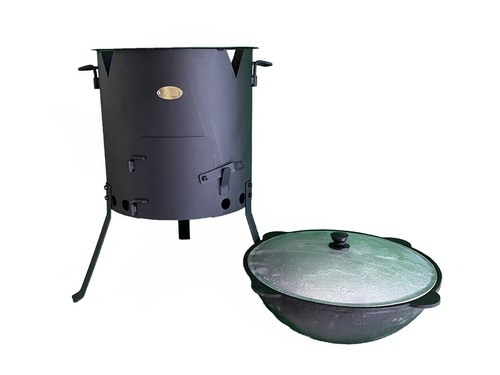 Chaudron et four ouzbek authentique 100 % fonte Kazan Uchag Pilaf Plov Lagman Wok - Photo 64 sur 116