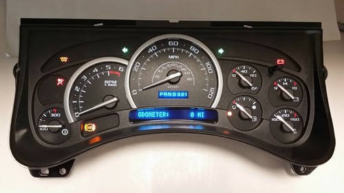 03-07 H2 HUMMER PREMIUM BLACK GAUGE WHITE LED COMPLETE REPLACEMENT CLUSTER WP - Picture 3 of 3
