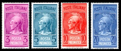 REPUBLIC 1947/1966 - Testa di Minerva - PNEUMATIC POST (4 val. MNH**)