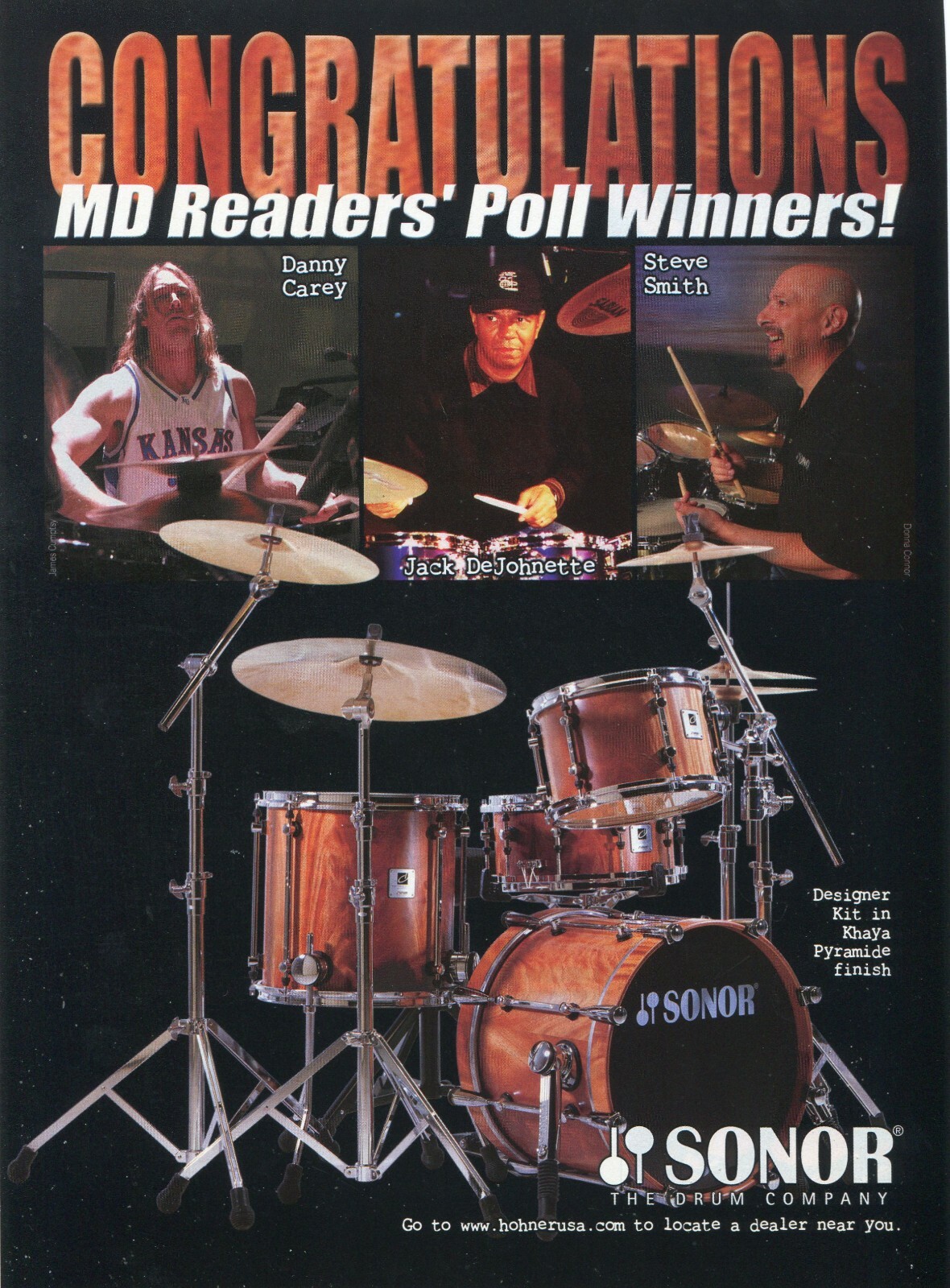 2003 Print Ad of Sonor Designer Drum Kit Danny Carey Jack