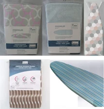 PADDED 100% COTTON IRONING BOARD COVER WITH ASSORTED DESIGNS PATTERNS STRIPES