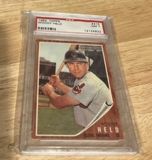1962 Topps #215- Woody Held - PSA NM 7 - 4932