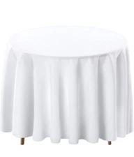 Lann's Linens TBL-R120-WHT_10 Round Tablecloth