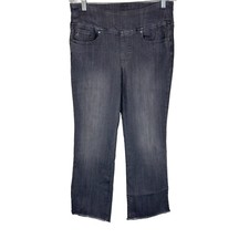 Belle by Kim Gravel Pet Primabelle Frayed Edge Boot Cut Jeans Grey Wash Size 12P