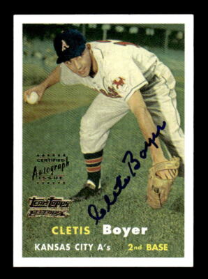 2001 Topps Team Topps Legends Autographs #TT31R Clete Boyer 57 Auto - EXACT SCAN