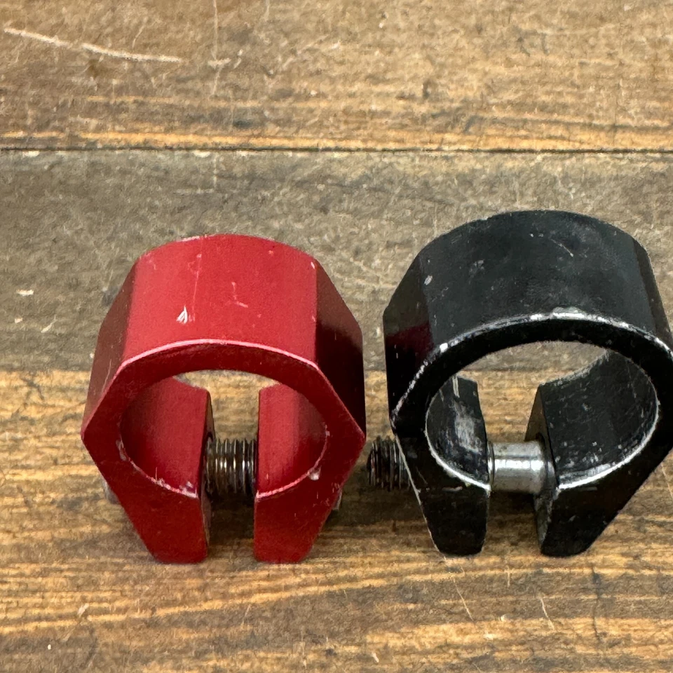 Old School BMX Seat Clamp Lot 2 Clamps 25.4 28.6 Vintage Red Black 80s 90s Parts - Image 3 of 4