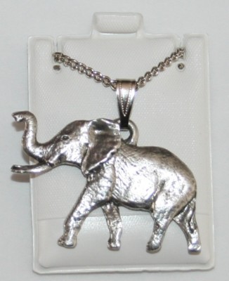 Elephant Harris Fine Pewter Pendant w Chain Necklace USA Made