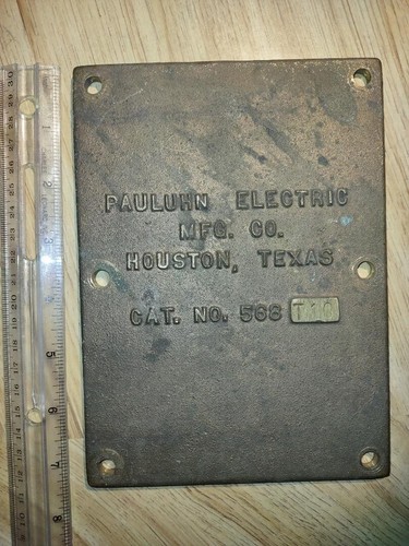 Heavy Houston Texas marine brass Pauluhn/Crouse Hinds/Eaton cat #568 paperweight